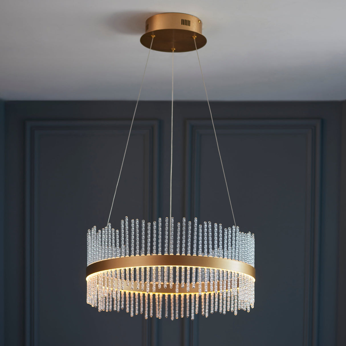 Amos Vanburgh Small Pendant Chandelier Brushed Gold – from Amos Lighting + Home