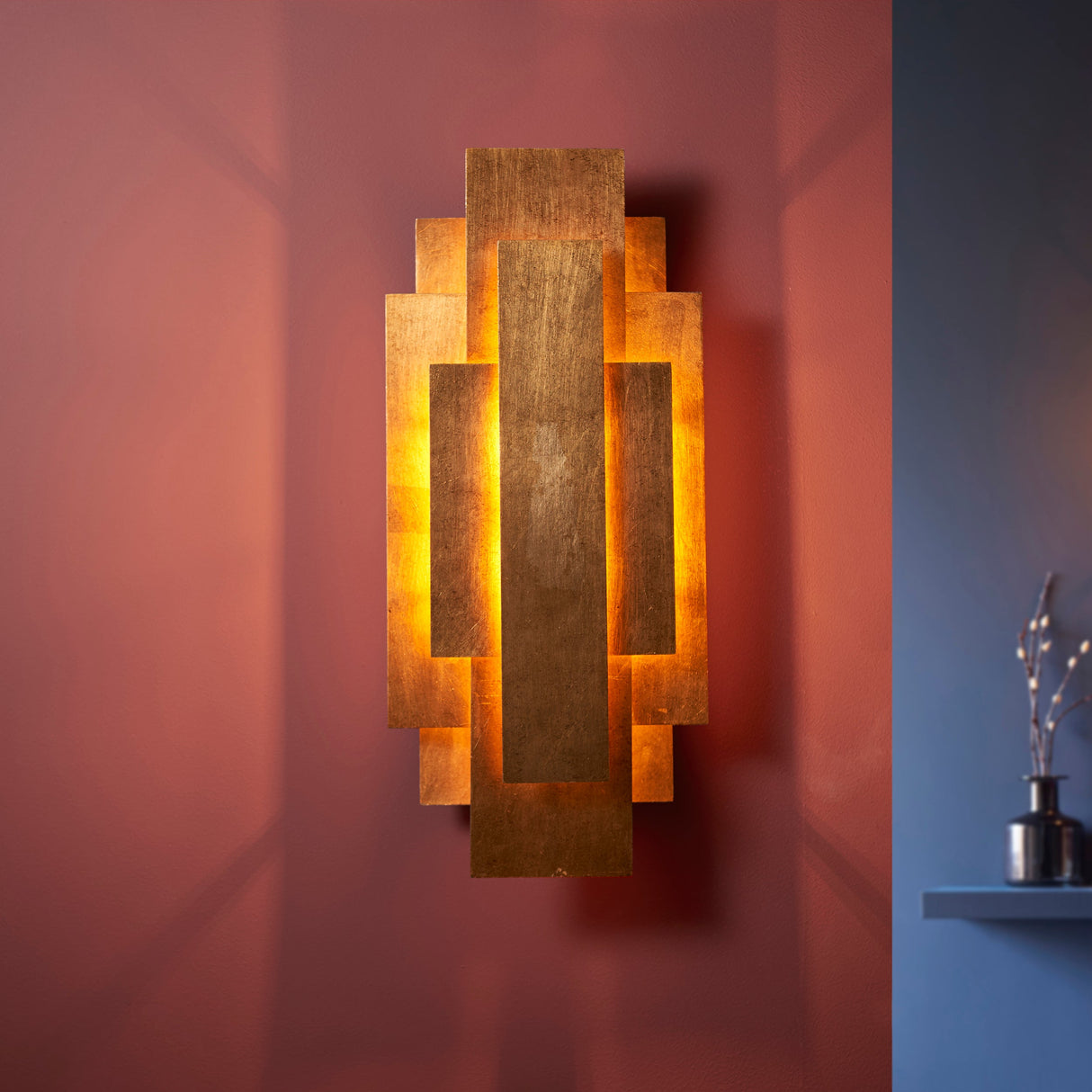 Amos Vaughn Wall Light Gold Leaf – from Amos Lighting + Home