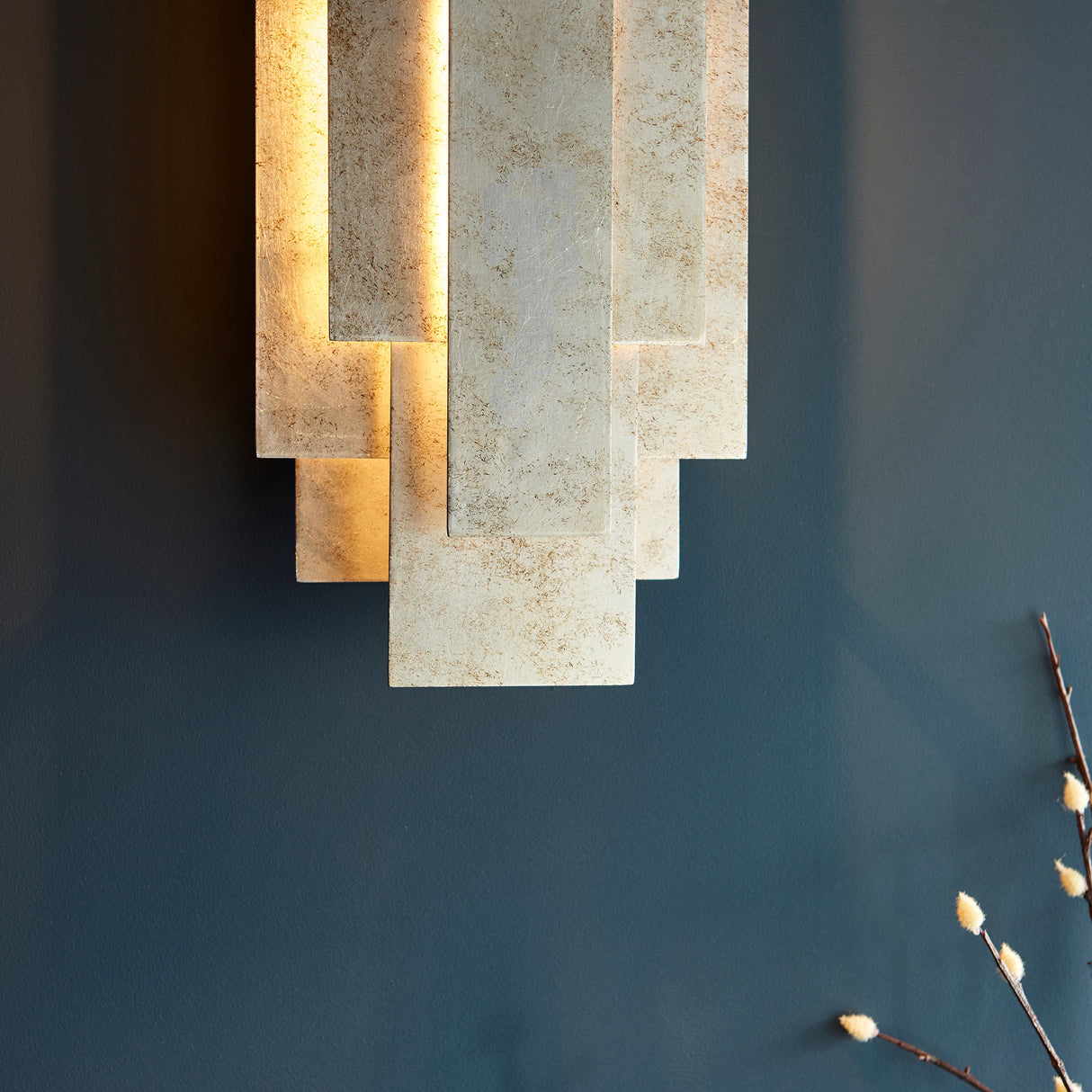 Amos Vaughn Wall Light Silver Leaf – from Amos Lighting + Home