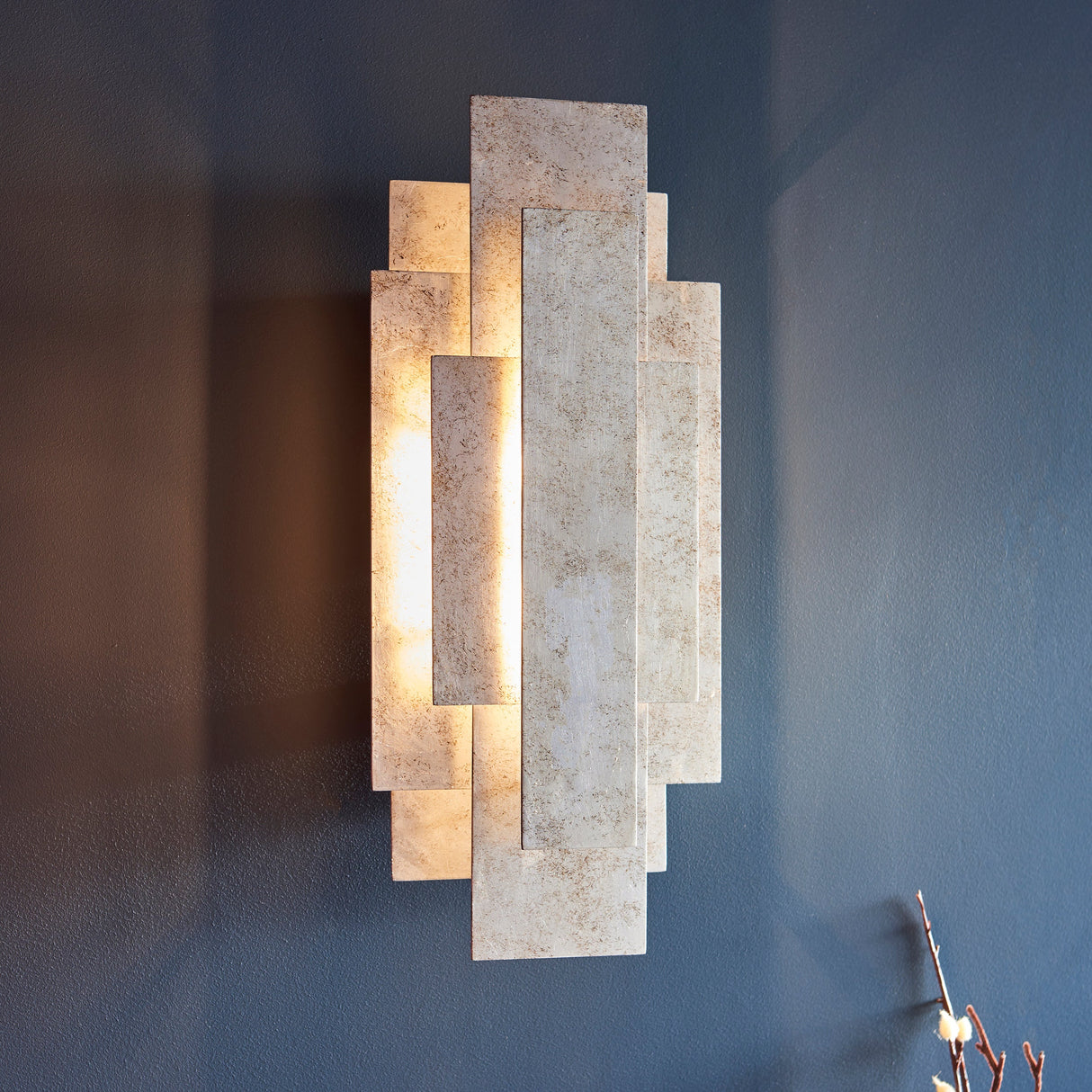 Amos Vaughn Wall Light Silver Leaf – from Amos Lighting + Home