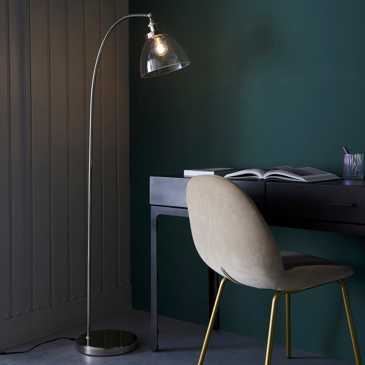Amos Vermont Floor Lamp Polished Nickel – from Amos Lighting + Home