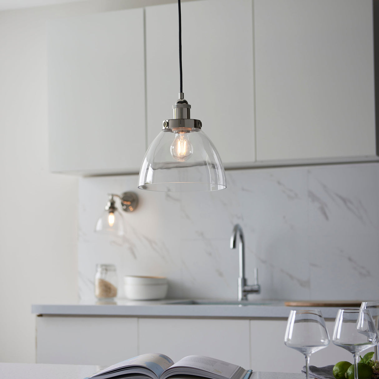 Amos Vermont Pendant Polished Nickel – from Amos Lighting + Home