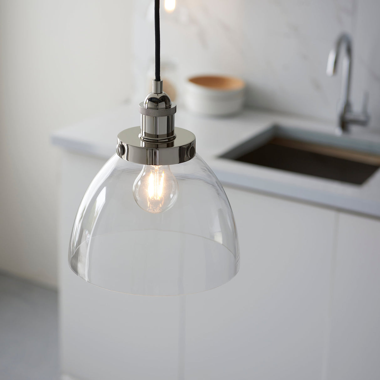 Amos Vermont Pendant Polished Nickel – from Amos Lighting + Home