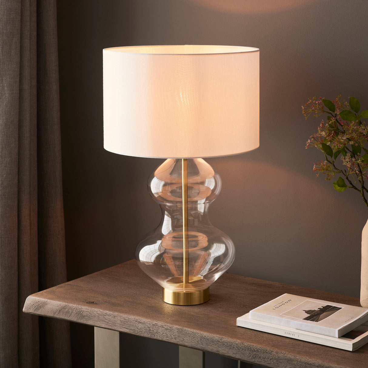 Amos Waist Table Lamp Clear Glass with Shade – from Amos Lighting + Home