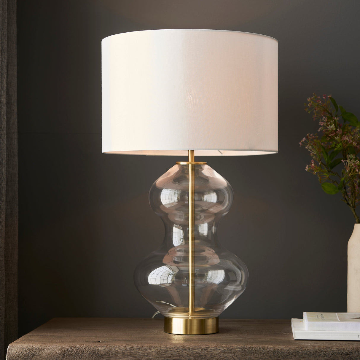Amos Waist Table Lamp Clear Glass with Shade – from Amos Lighting + Home