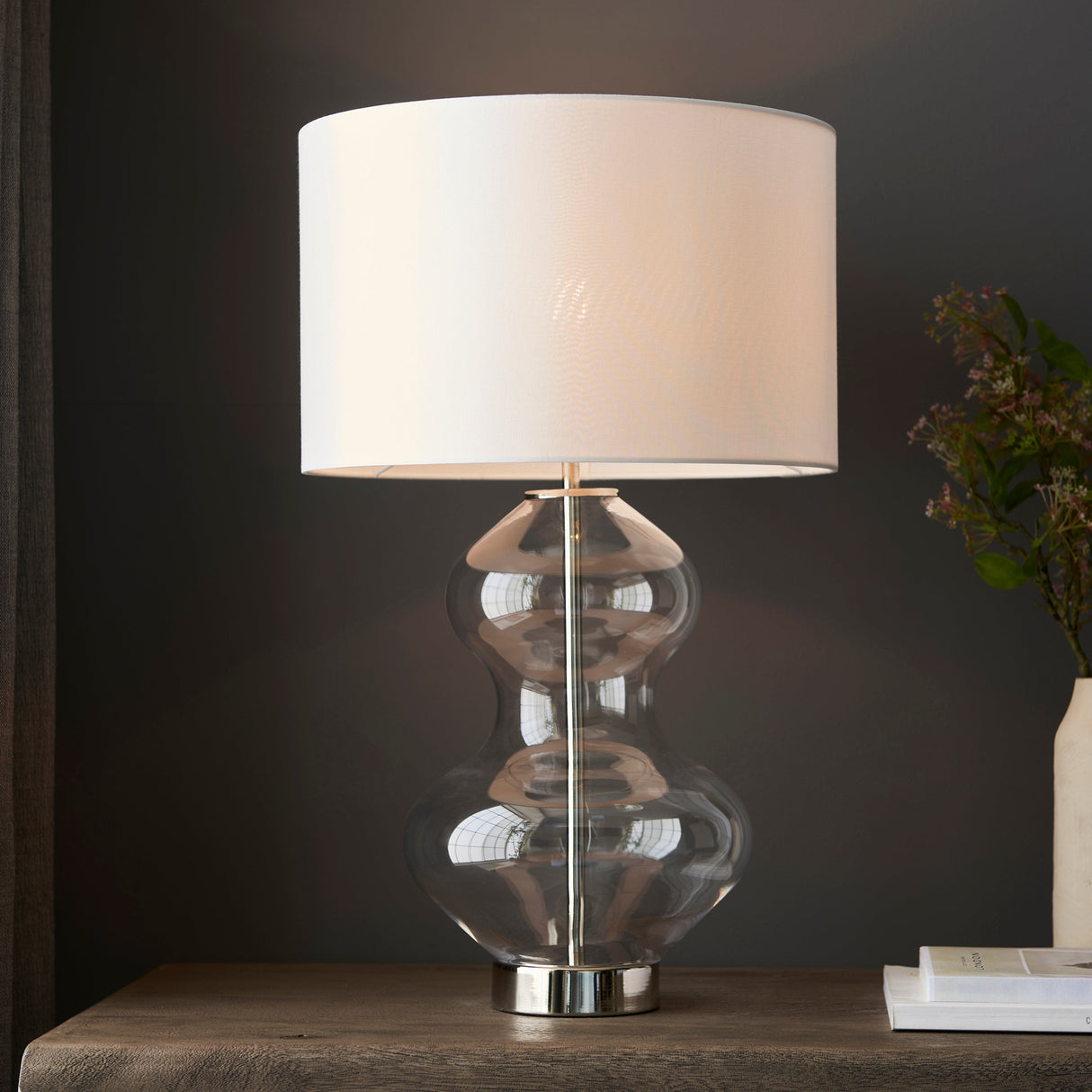 Amos Waist Table Lamp Satin Brass with Shade – from Amos Lighting + Home