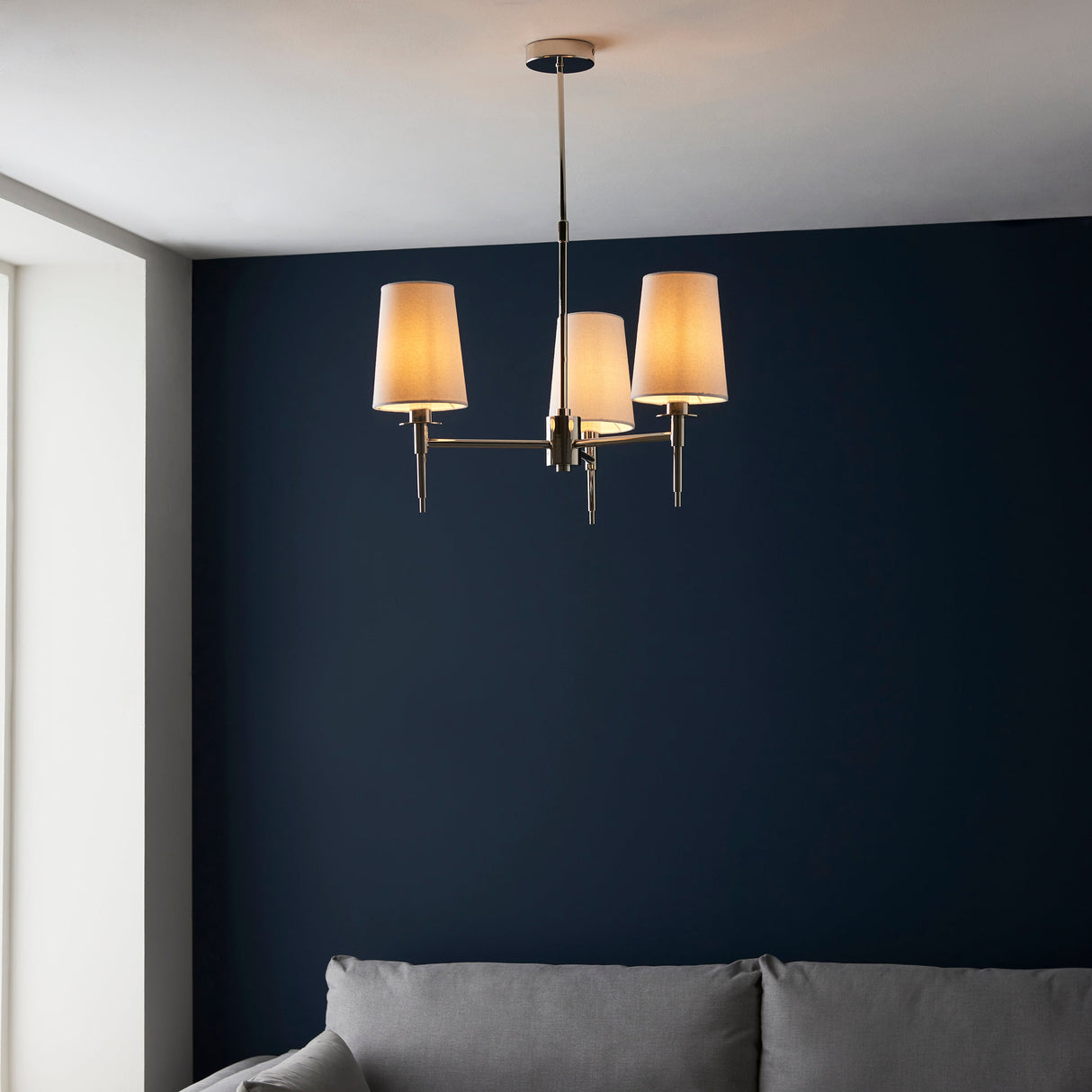 Amos Westminster 3 Light Chandelier Bright Nickel – from Amos Lighting + Home