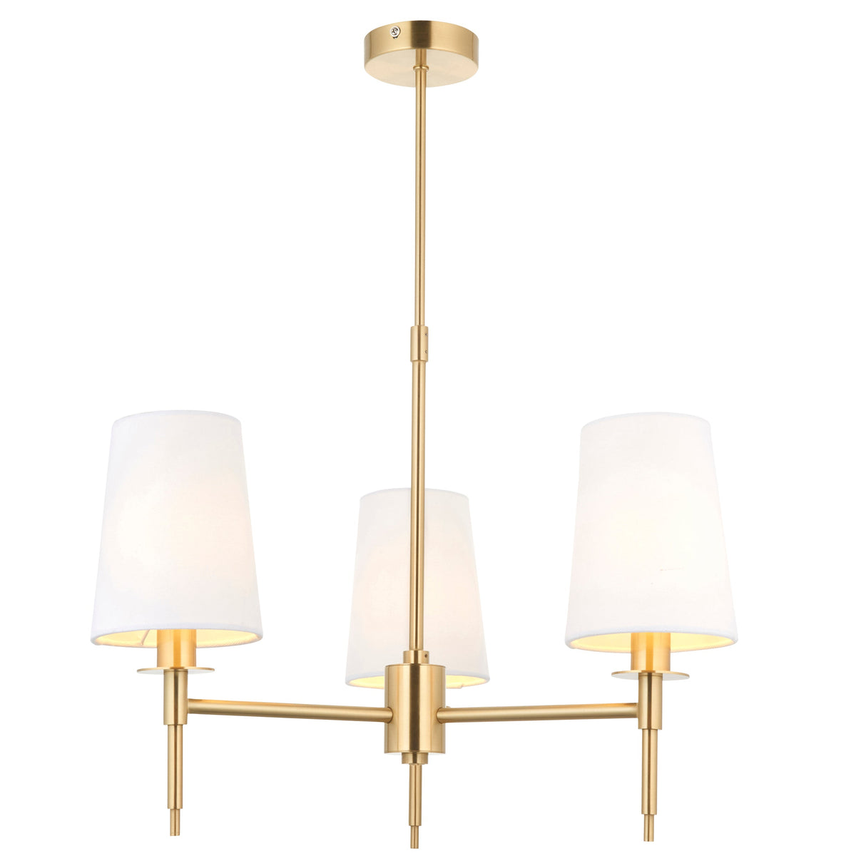 Amos Westminster 3 Light Chandelier Satin Brass – from Amos Lighting + Home