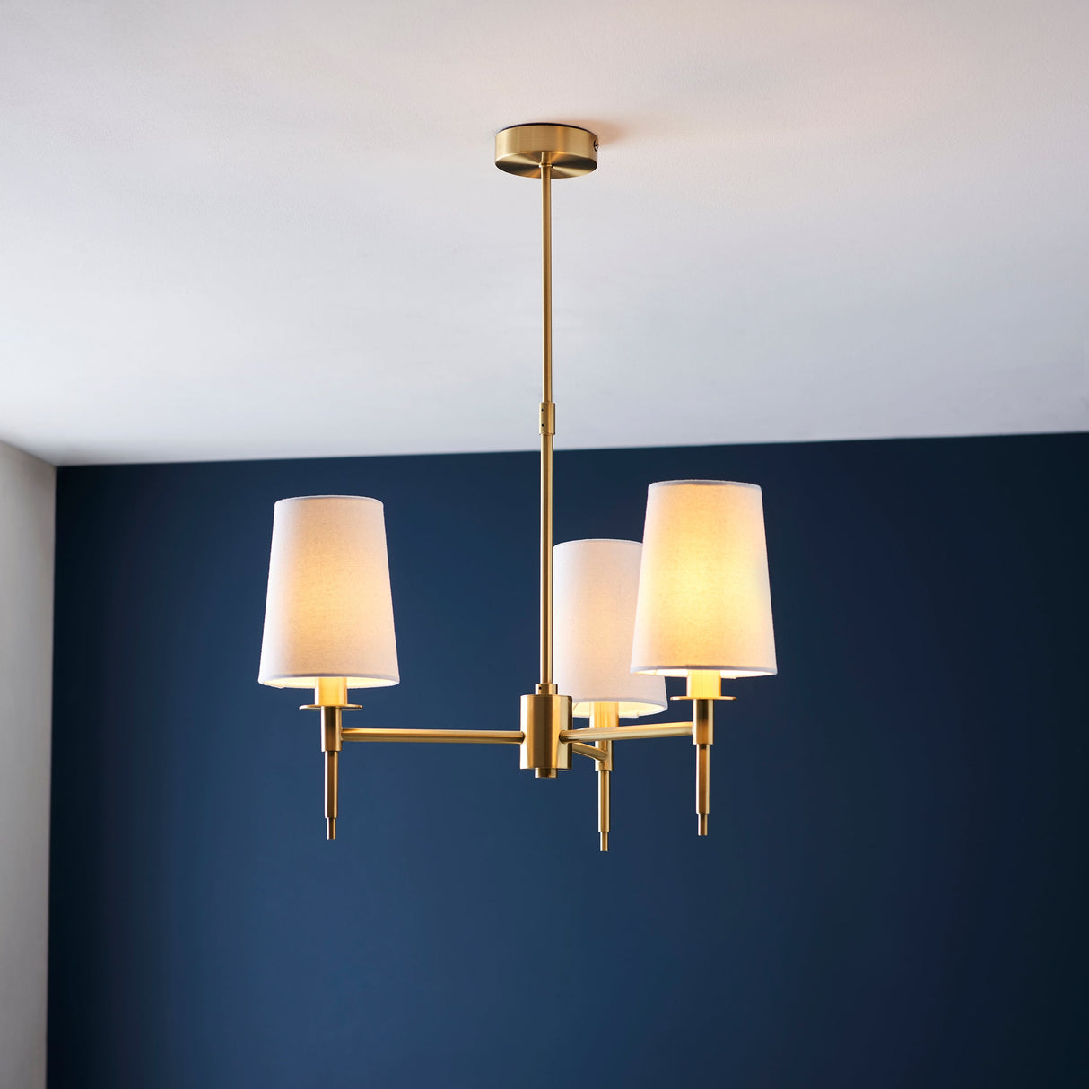Amos Westminster 3 Light Chandelier Satin Brass – from Amos Lighting + Home
