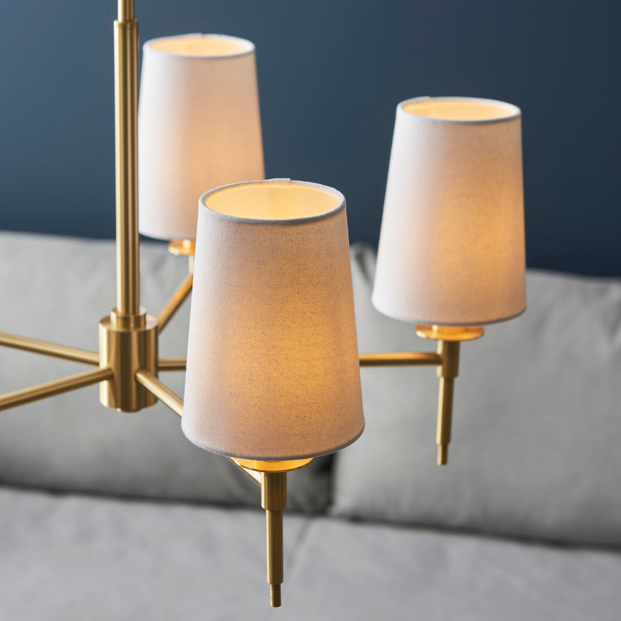Amos Westminster 5 Light Chandelier Satin Brass – from Amos Lighting + Home