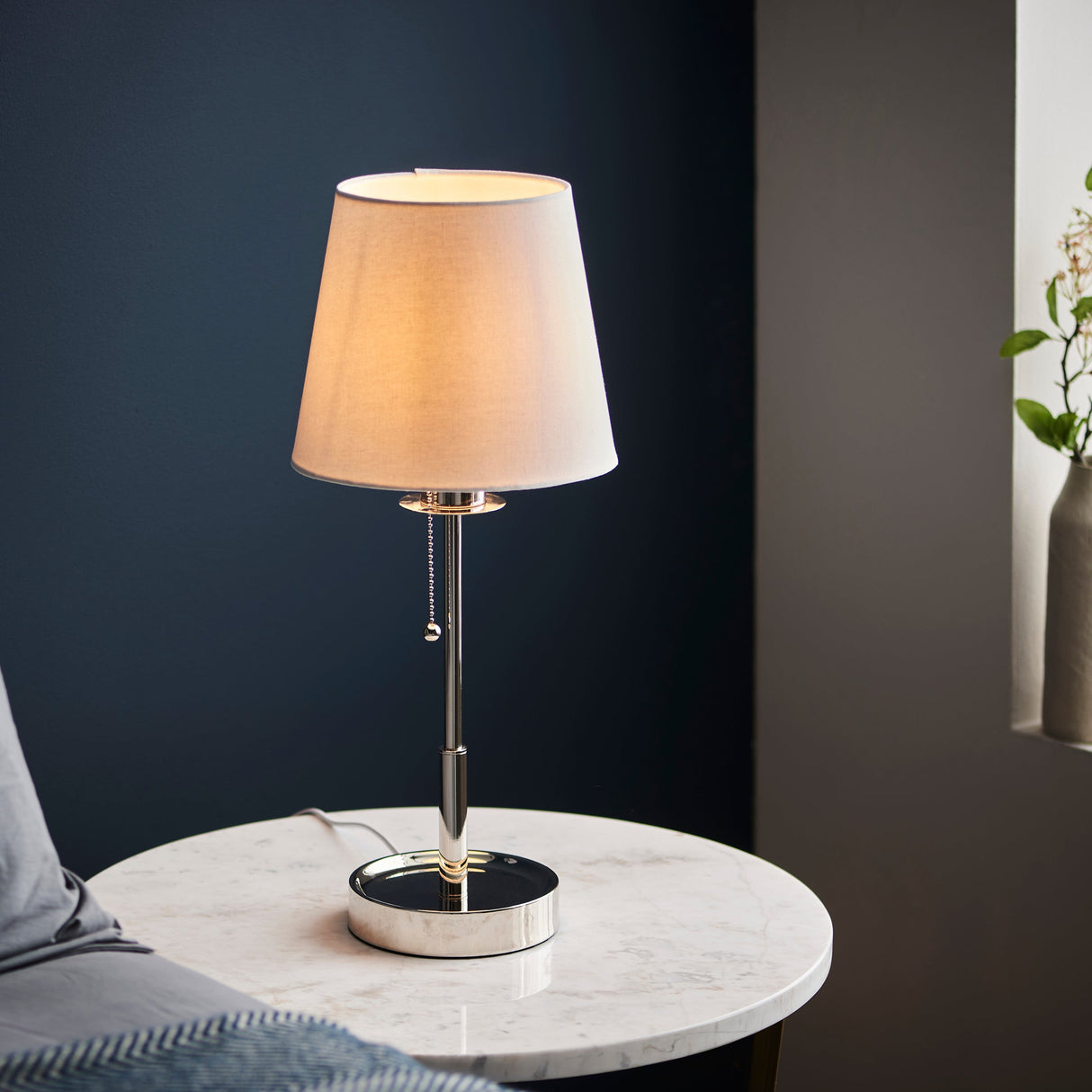 Amos Westminster Table Lamp Bright Nickel – from Amos Lighting + Home