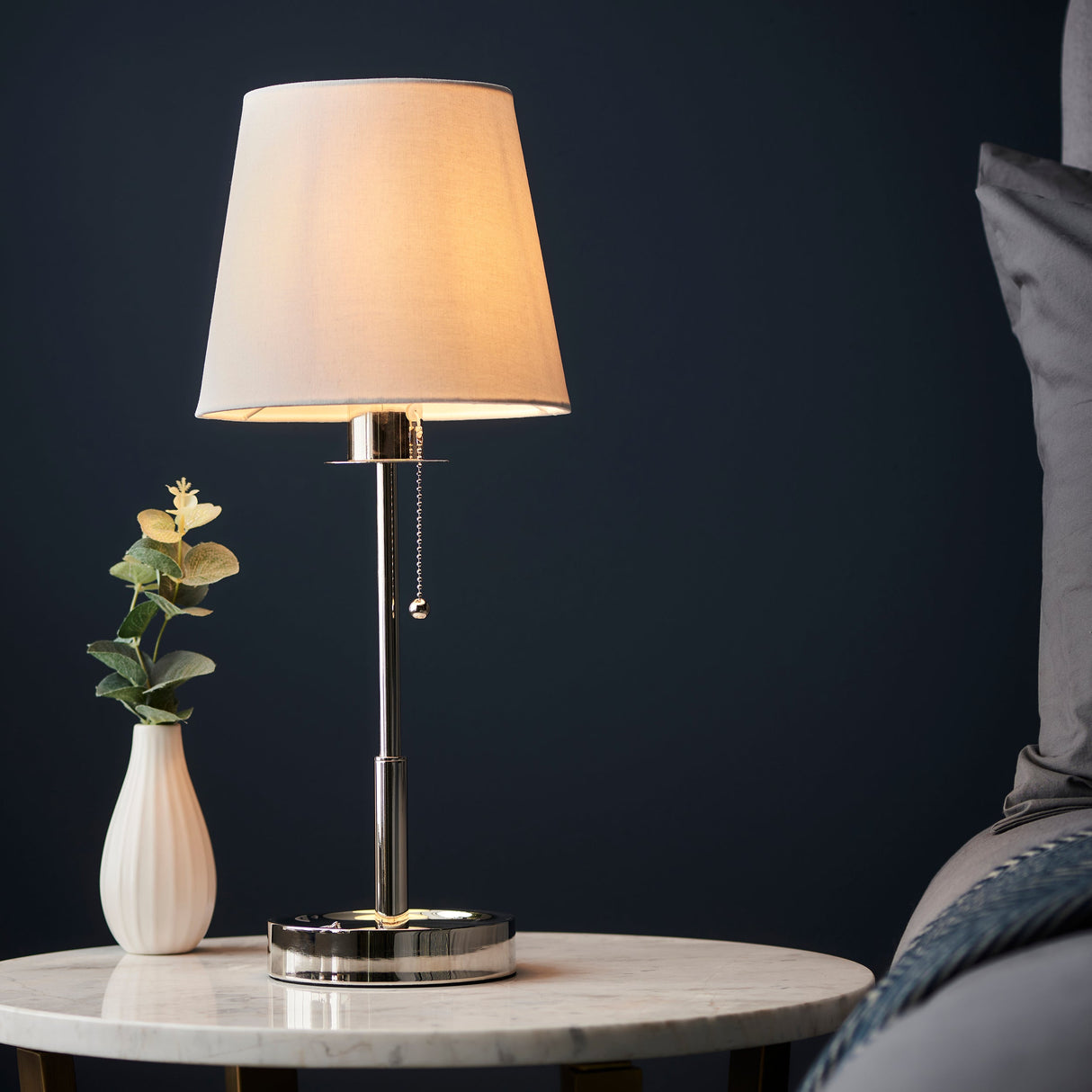 Amos Westminster Table Lamp Bright Nickel – from Amos Lighting + Home
