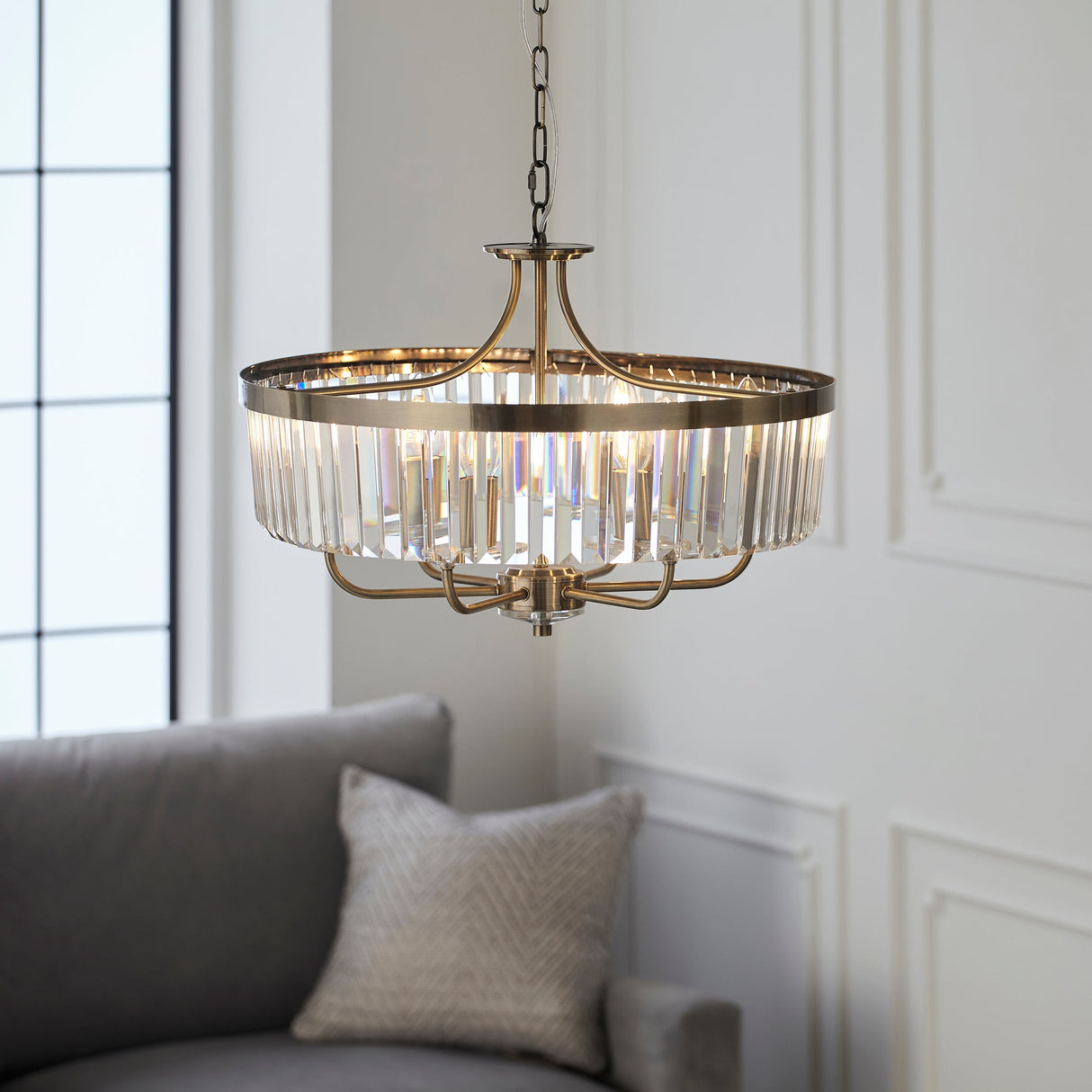 Amos Windsor Chandelier Antique Brass – from Amos Lighting + Home