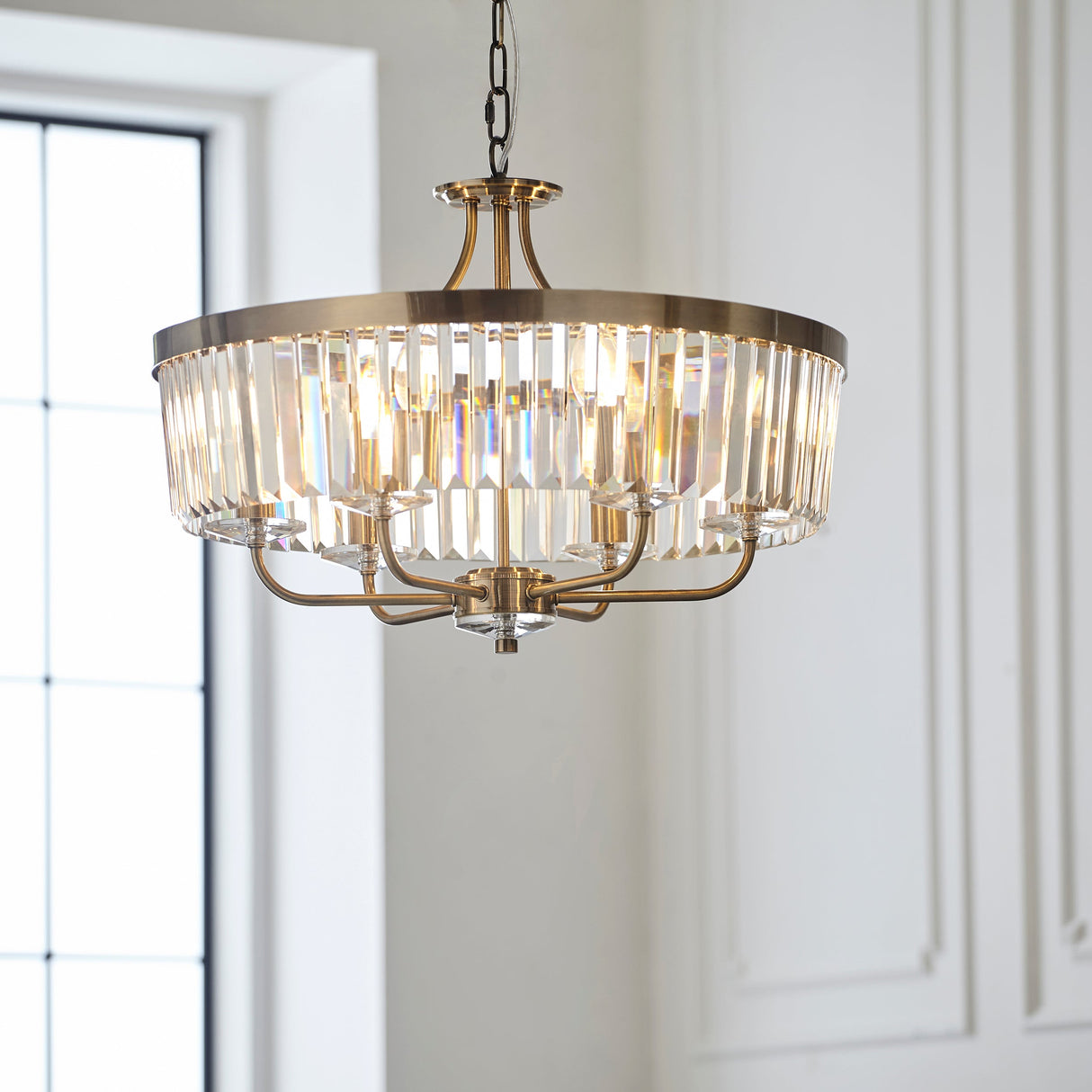 Amos Windsor Chandelier Antique Brass – from Amos Lighting + Home