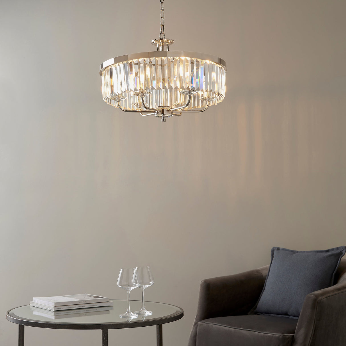 Amos Windsor Chandelier Bright Nickel – from Amos Lighting + Home