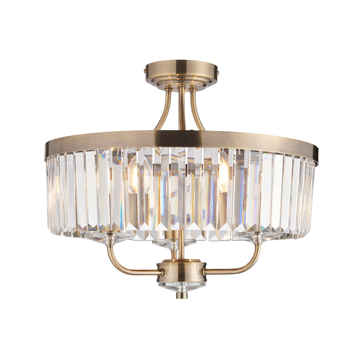 Amos Windsor Flush Chandelier Antique Brass – from Amos Lighting + Home
