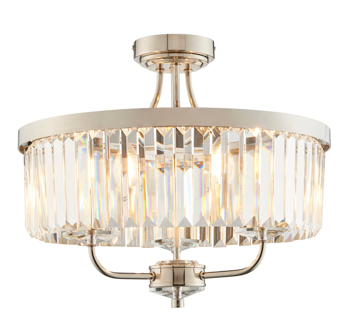 Amos Windsor Flush Chandelier Bright Nickel – from Amos Lighting + Home