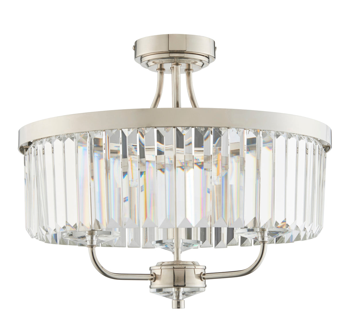 Amos Windsor Flush Chandelier Bright Nickel – from Amos Lighting + Home
