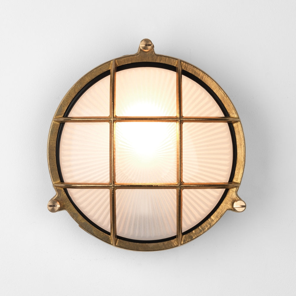 Astro Thurso Round Outdoor Wall Light Brass – from Amos Lighting + Home