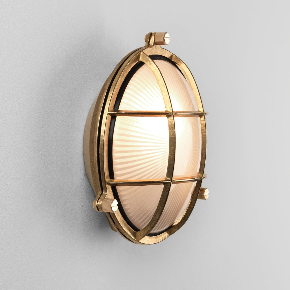 Astro Thurso Round Outdoor Wall Light Brass – from Amos Lighting + Home