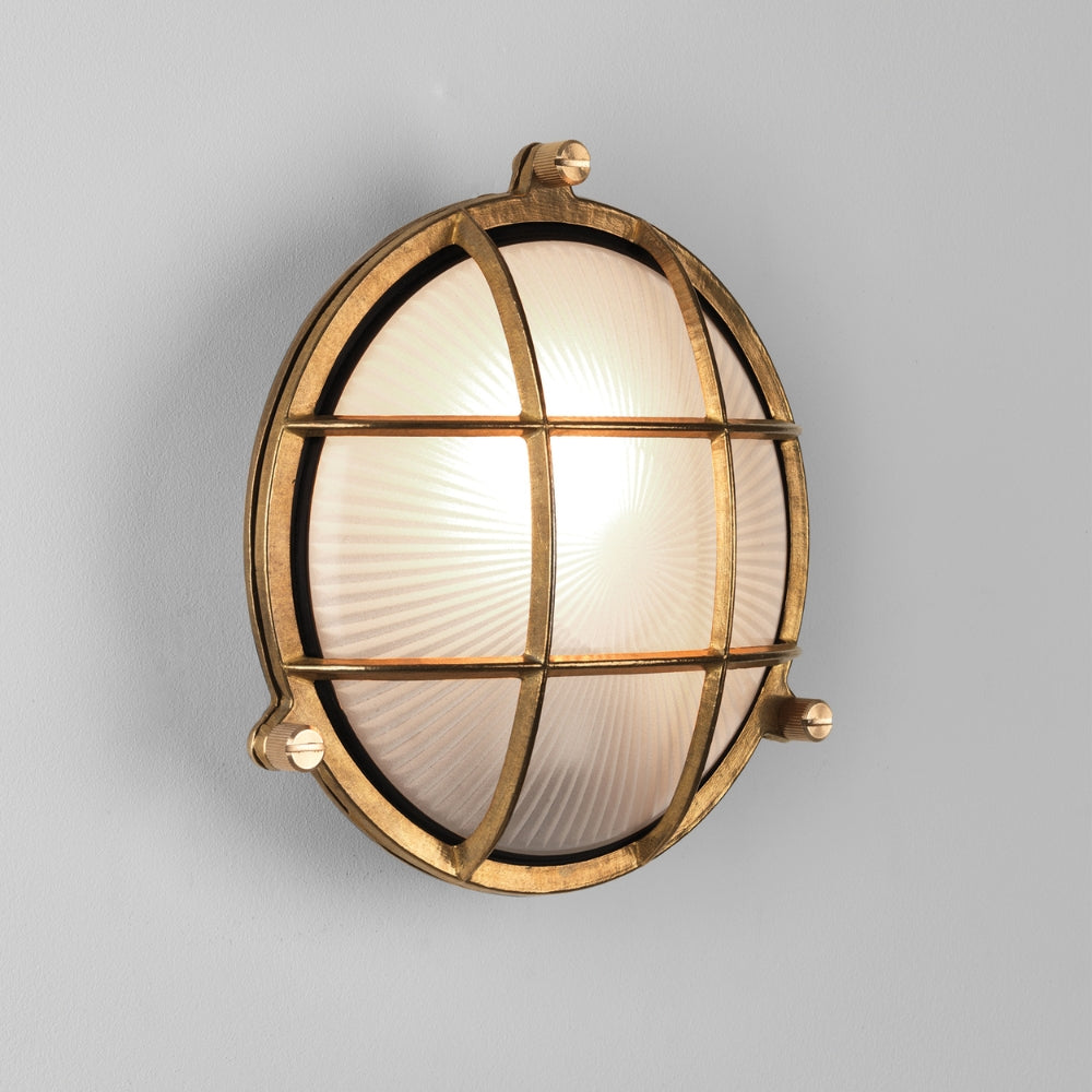 Astro Thurso Round Outdoor Wall Light Brass – from Amos Lighting + Home
