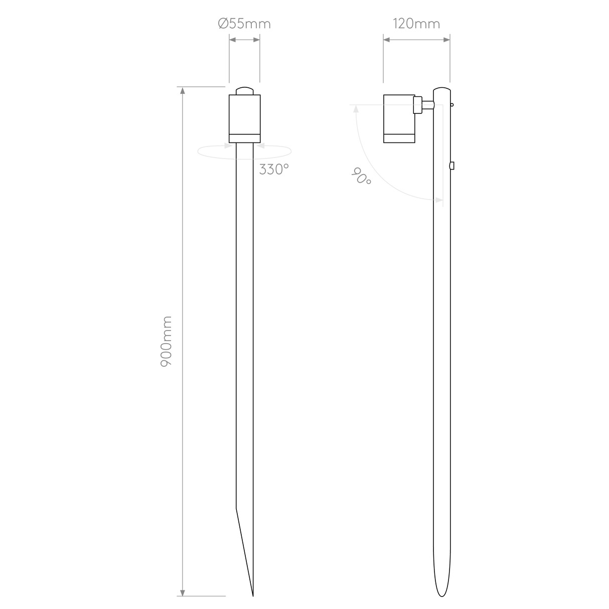 Astro Bayville Spike Spot 900 Textured Black Outdoor Spotlight
