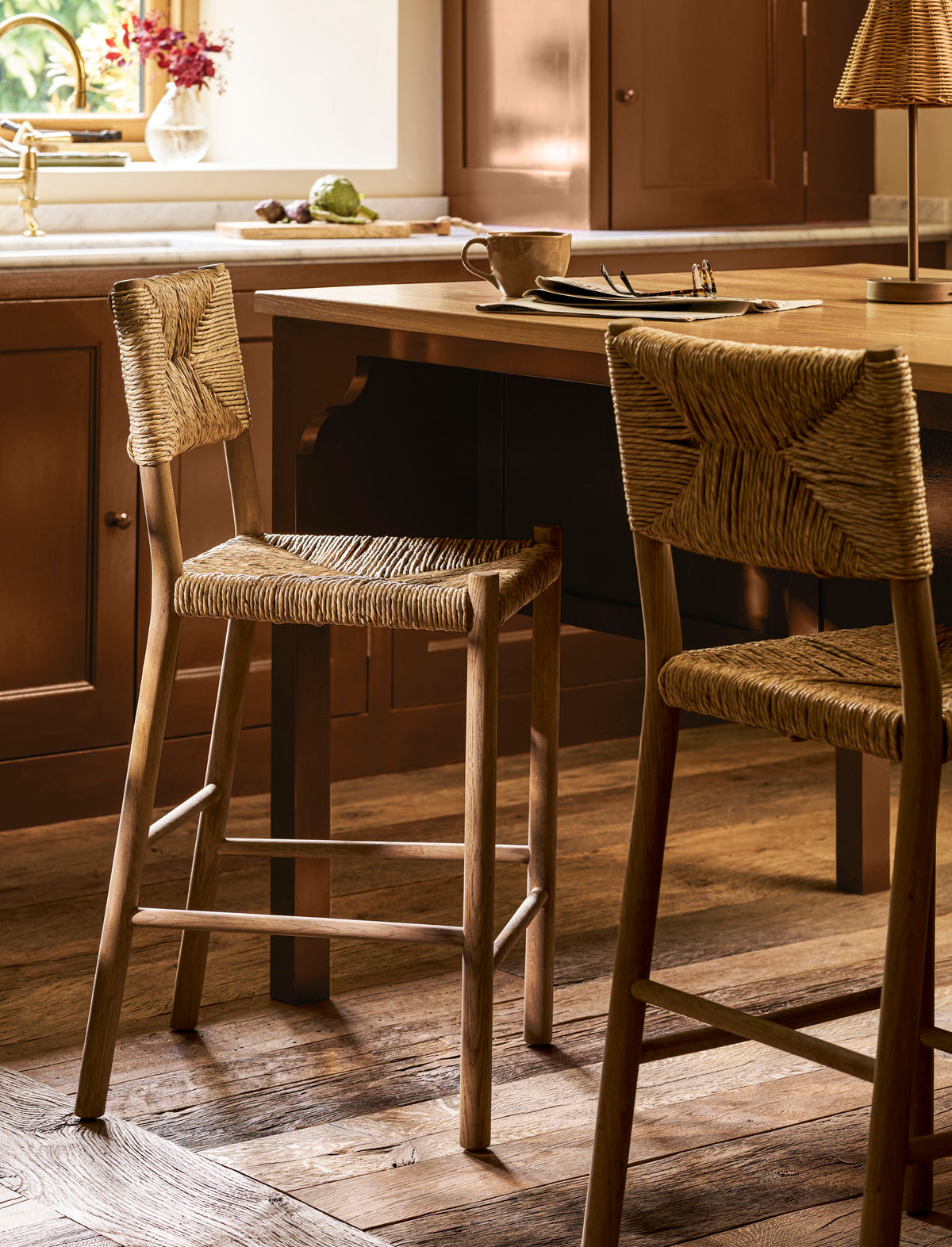 Garden Trading Wixford Bar Stool Oak Wood, Natural