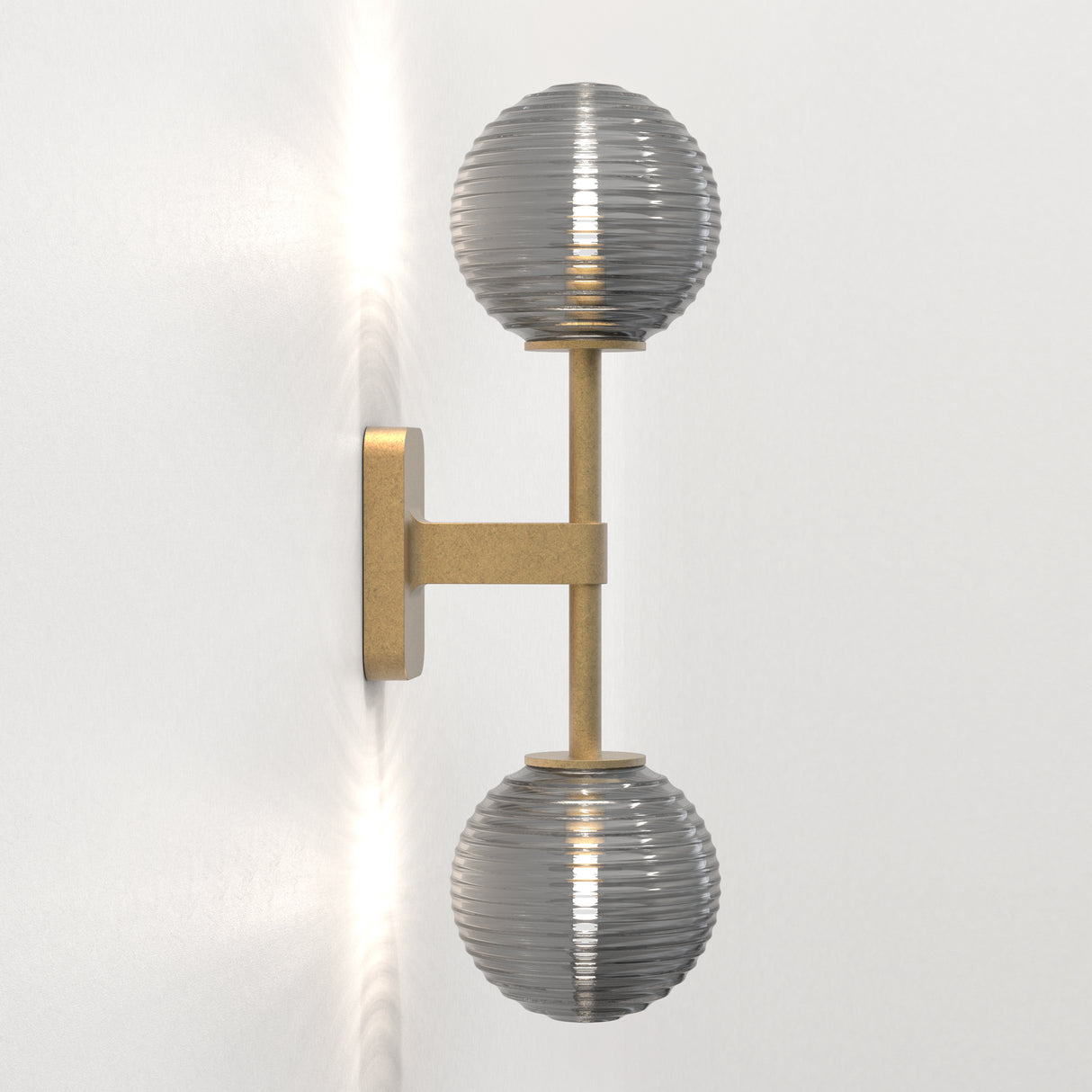 Astro Tacoma Twin Antique Brass Bathroom Wall Light