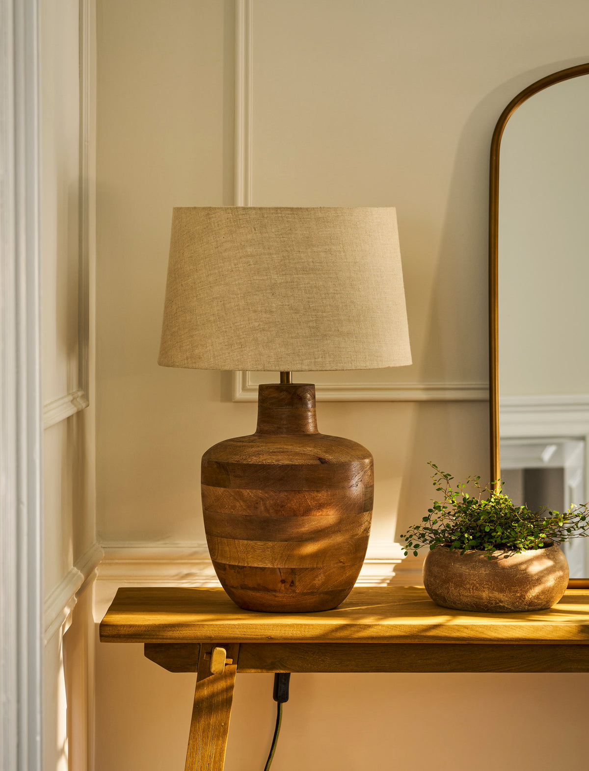 Garden Trading Westridge Table Lamp - Mango Wood, Natural