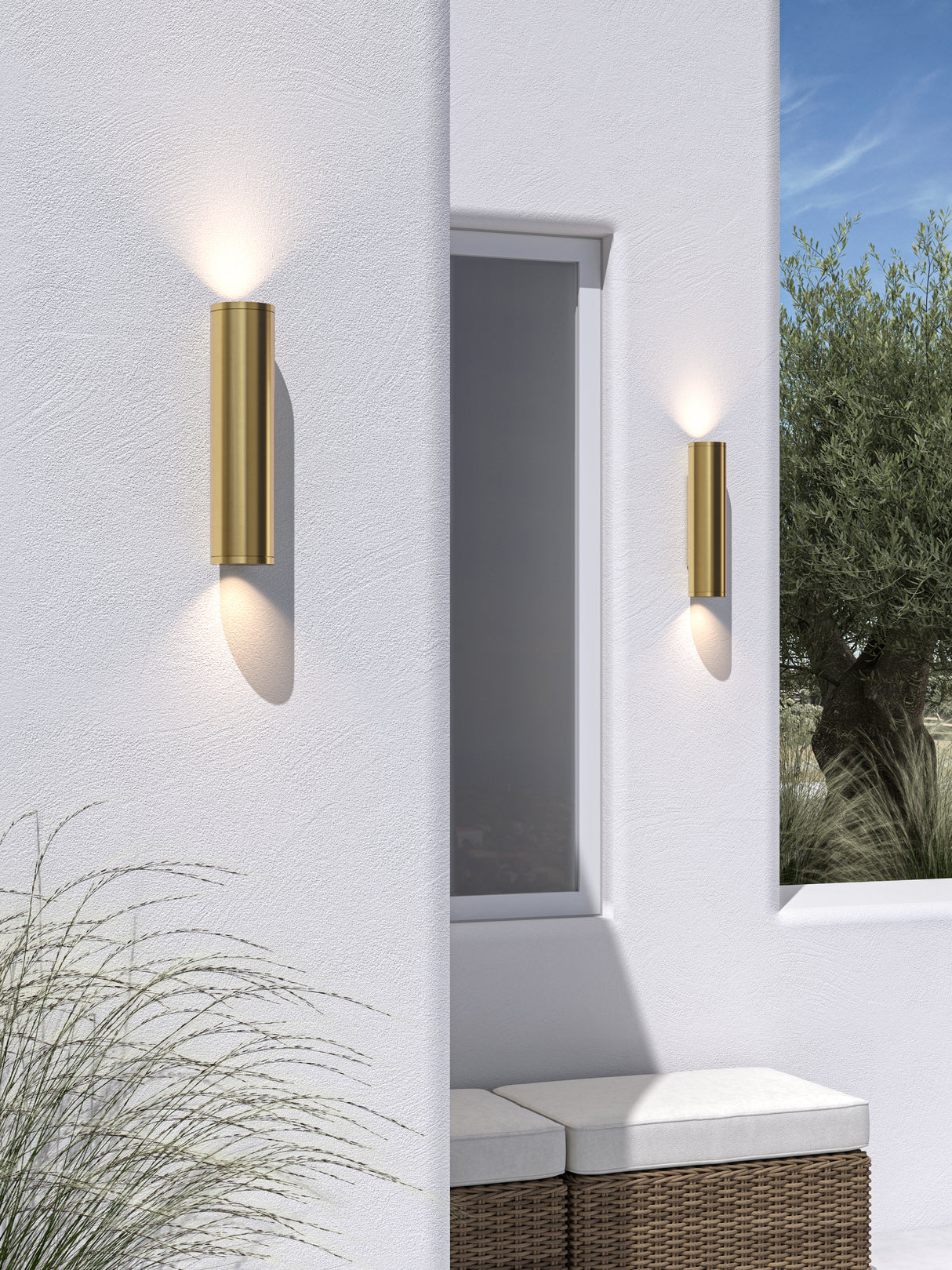 Astro Ava 300 PVD Brushed Brass Coastal Wall Light