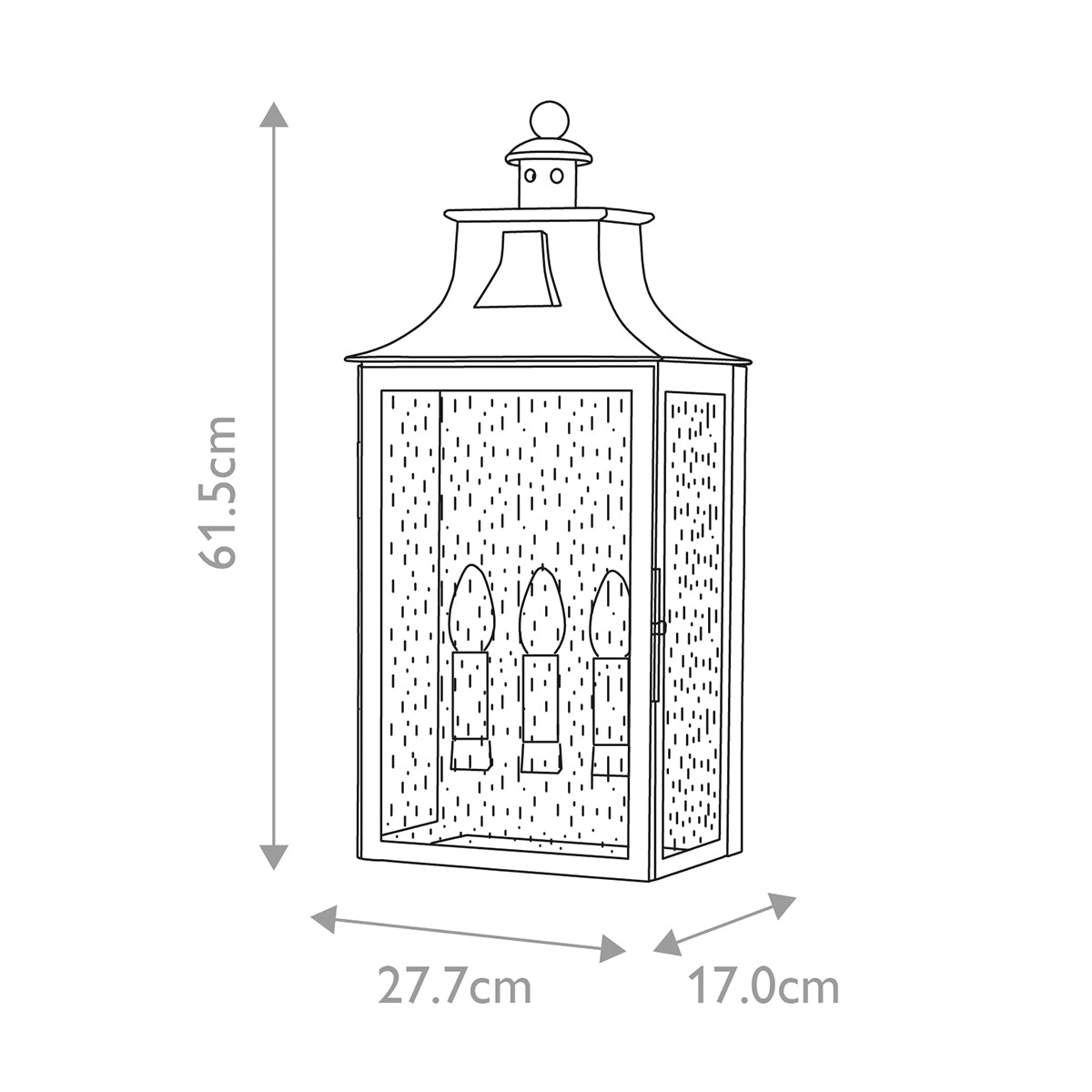 Elstead Balmoral 3 Light Wall Lantern