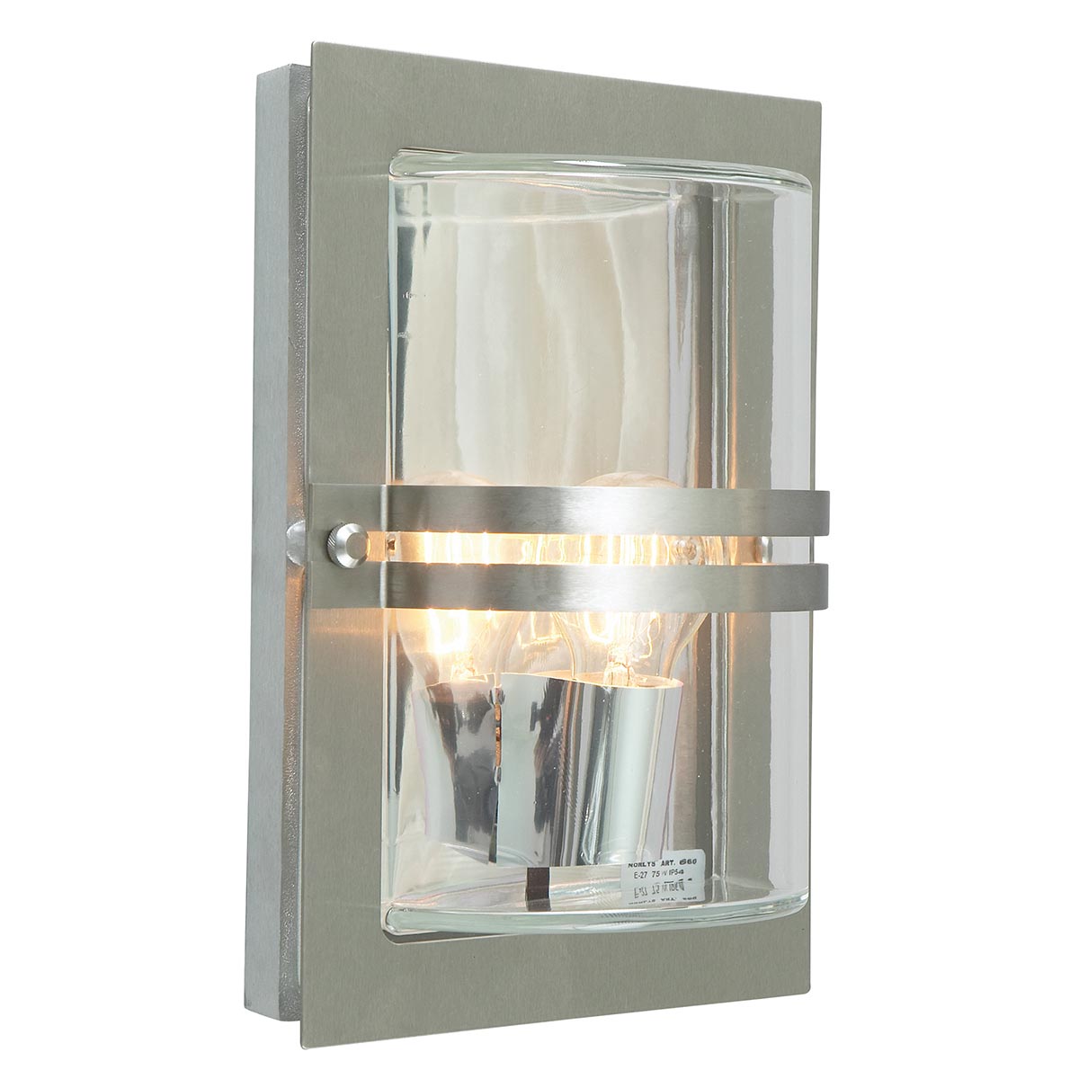 Norlys Basel Wall Light - Stainless Steel With Clear Glass