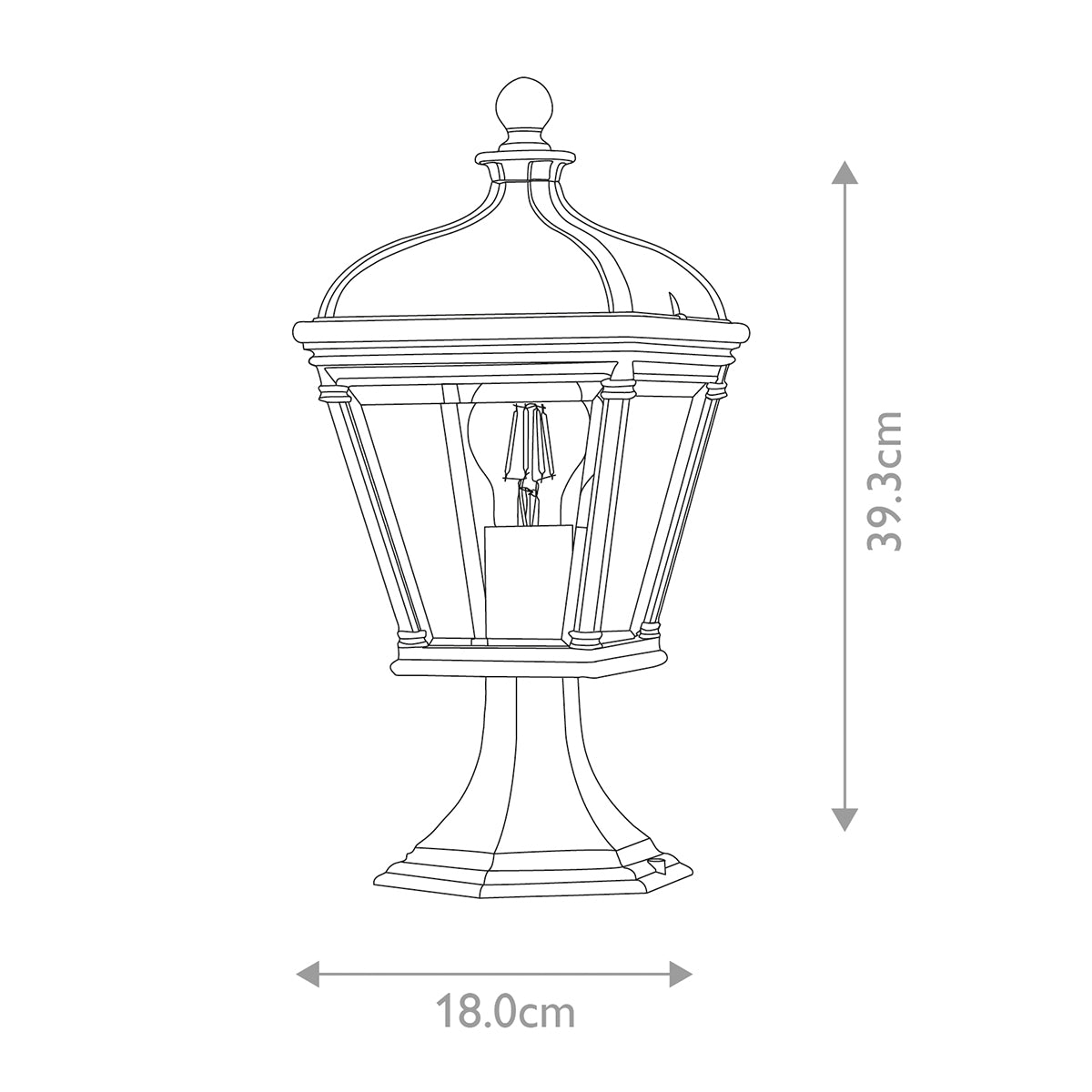 Elstead Bayview 1 Light Medium Pedestal Lantern