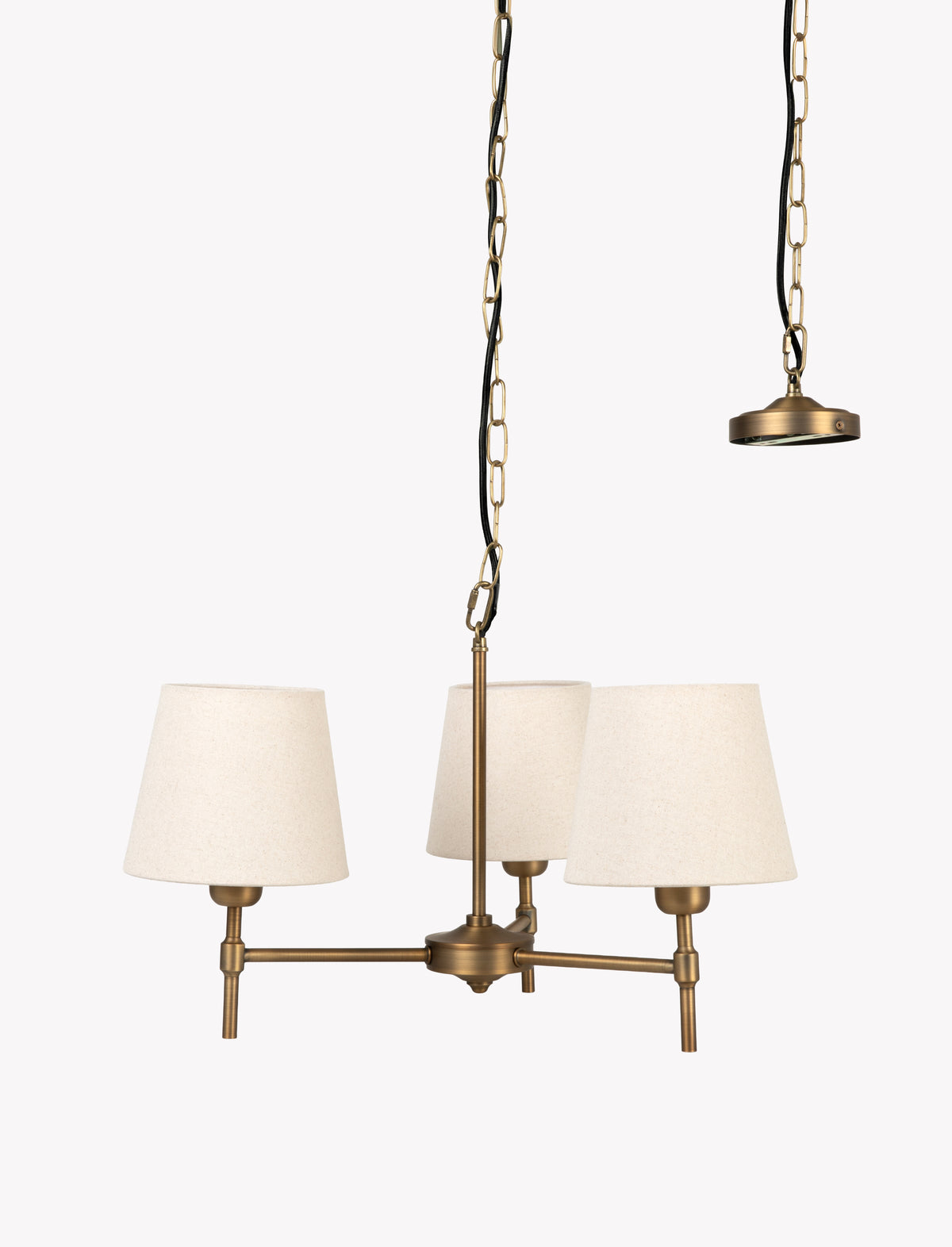 Garden Trading Peartree 3 Light Ceiling Chandelier Antique Bronze with Shades