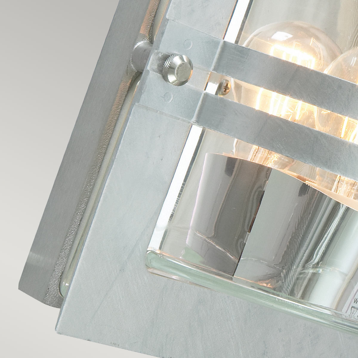 Norlys Bern 1 Light Wall Lantern - Galvanised With Clear Glass
