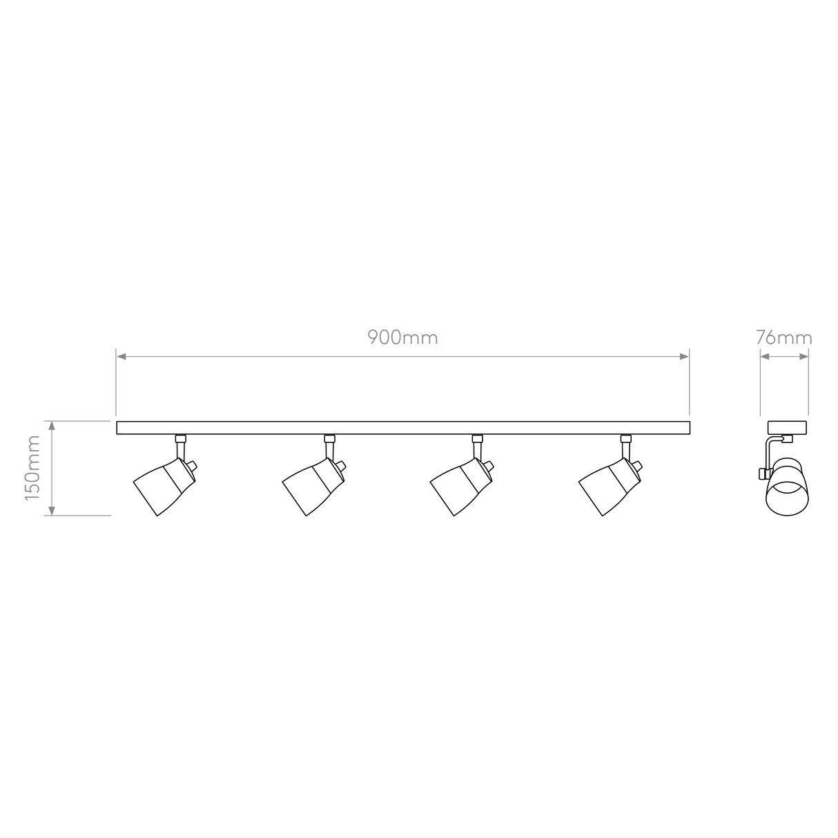 Astro Juno Four Bar Matt Brushed Brass Interior Spotlight