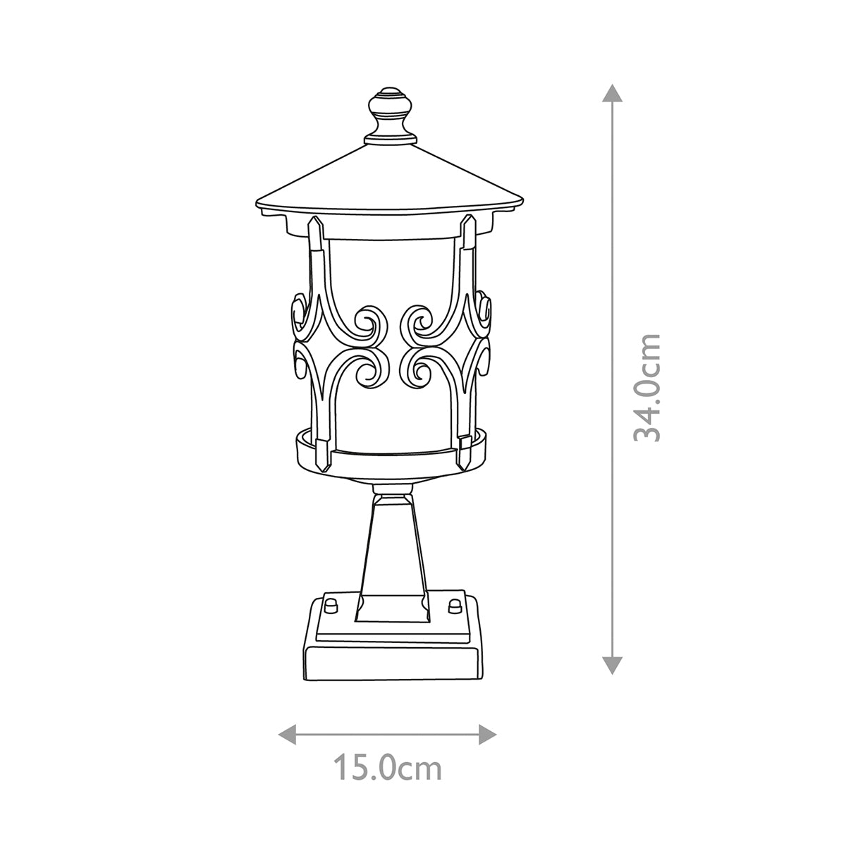 Elstead Hereford 1 Light Pedestal Lantern