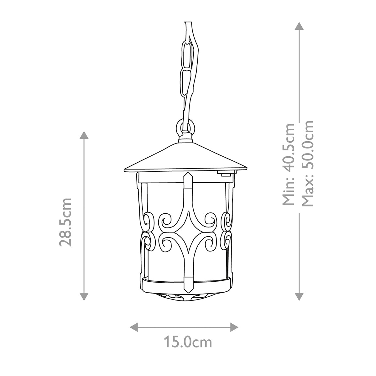 Elstead Hereford 1 Light Porch Chain Lantern