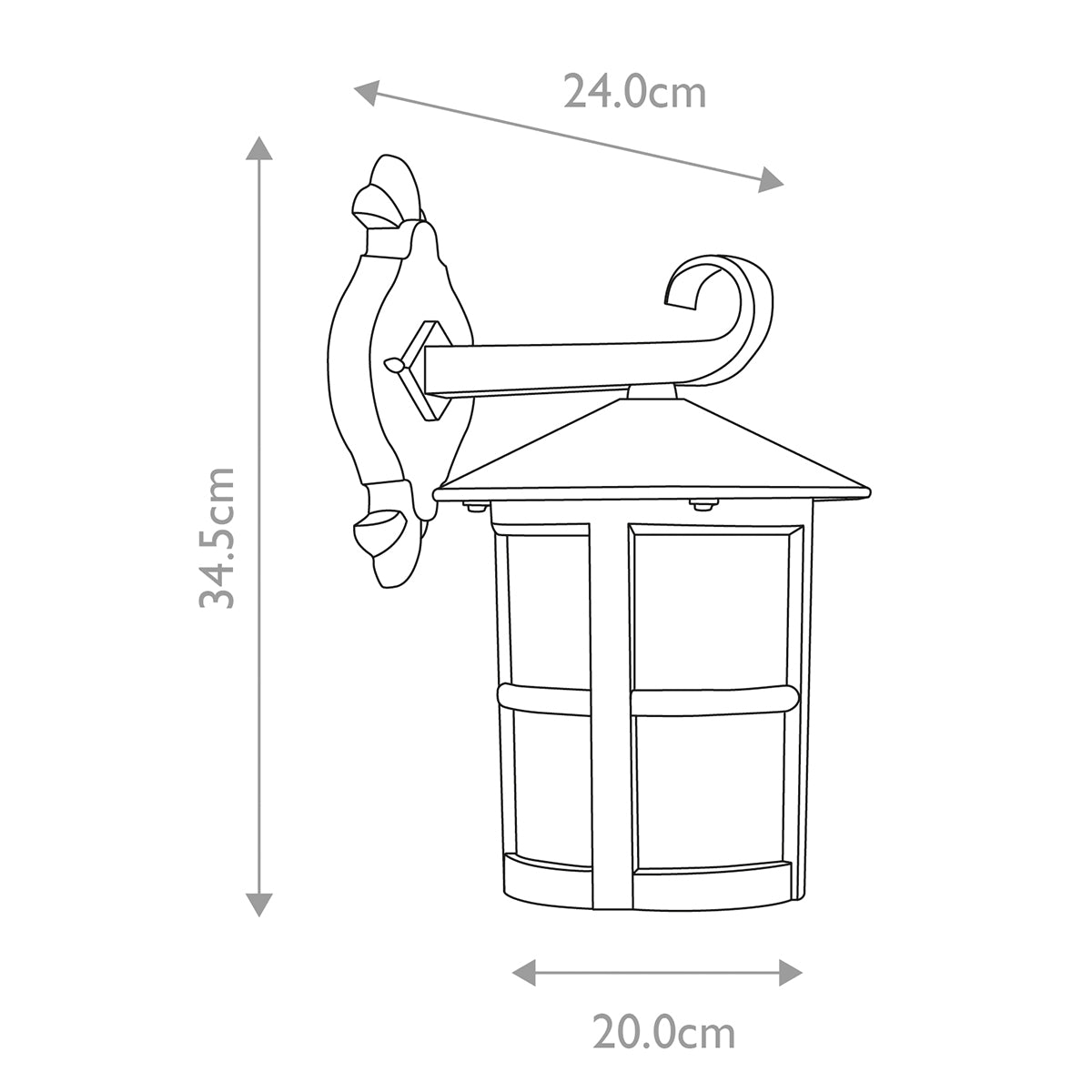 Elstead Hereford 1 Light Large Wall Down Lantern