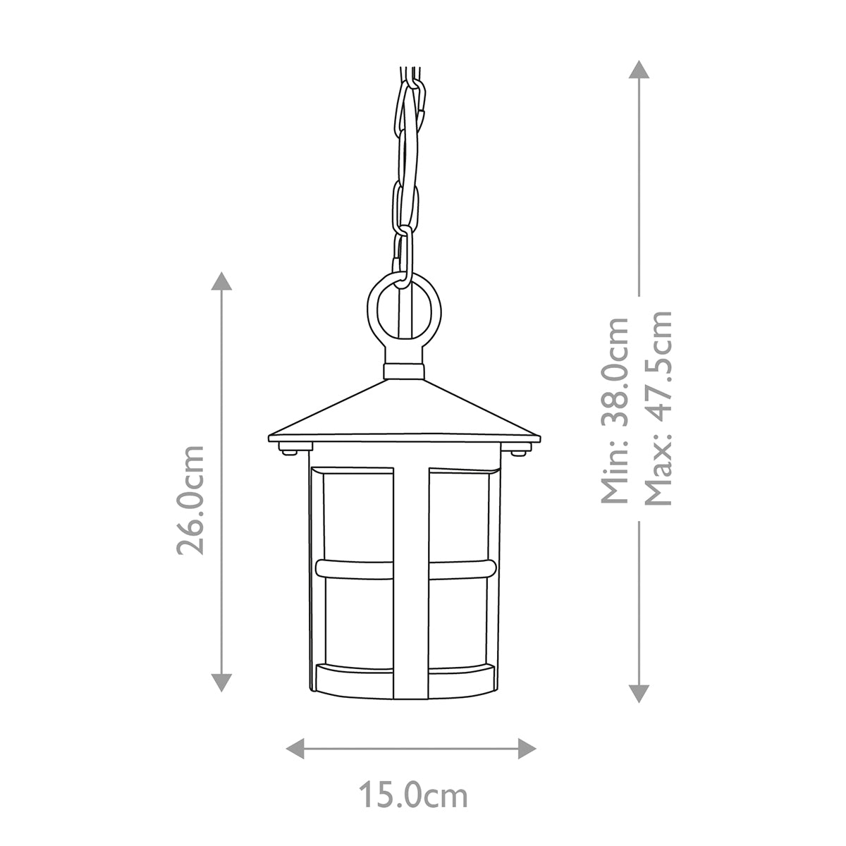 Elstead Hereford 1 Light Chain Lantern