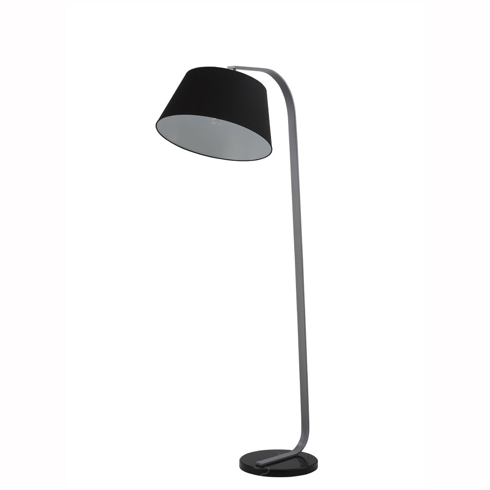 Brick Lane Arc Floor Lamp Black Marble Base with Black Shade – from Amos Lighting + Home