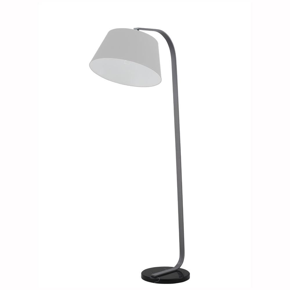 Brick Lane Arc Floor Lamp Black Marble Base with Grey Shade – from Amos Lighting + Home