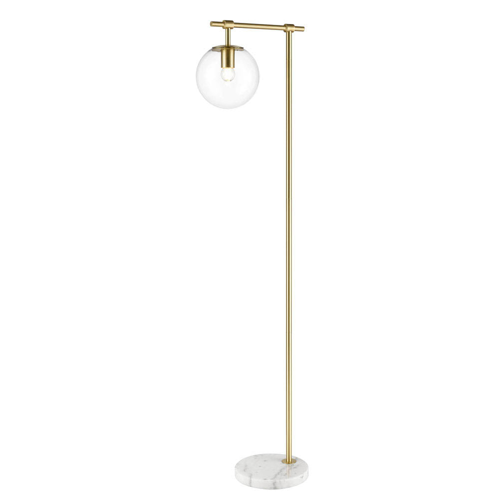 Brick Lane Argon Marble and Glass Floor Lamp Matt Brass – from Amos Lighting + Home