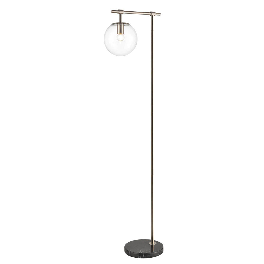 Brick Lane Argon Marble and Glass Floor Lamp Satin Nickel – from Amos Lighting + Home