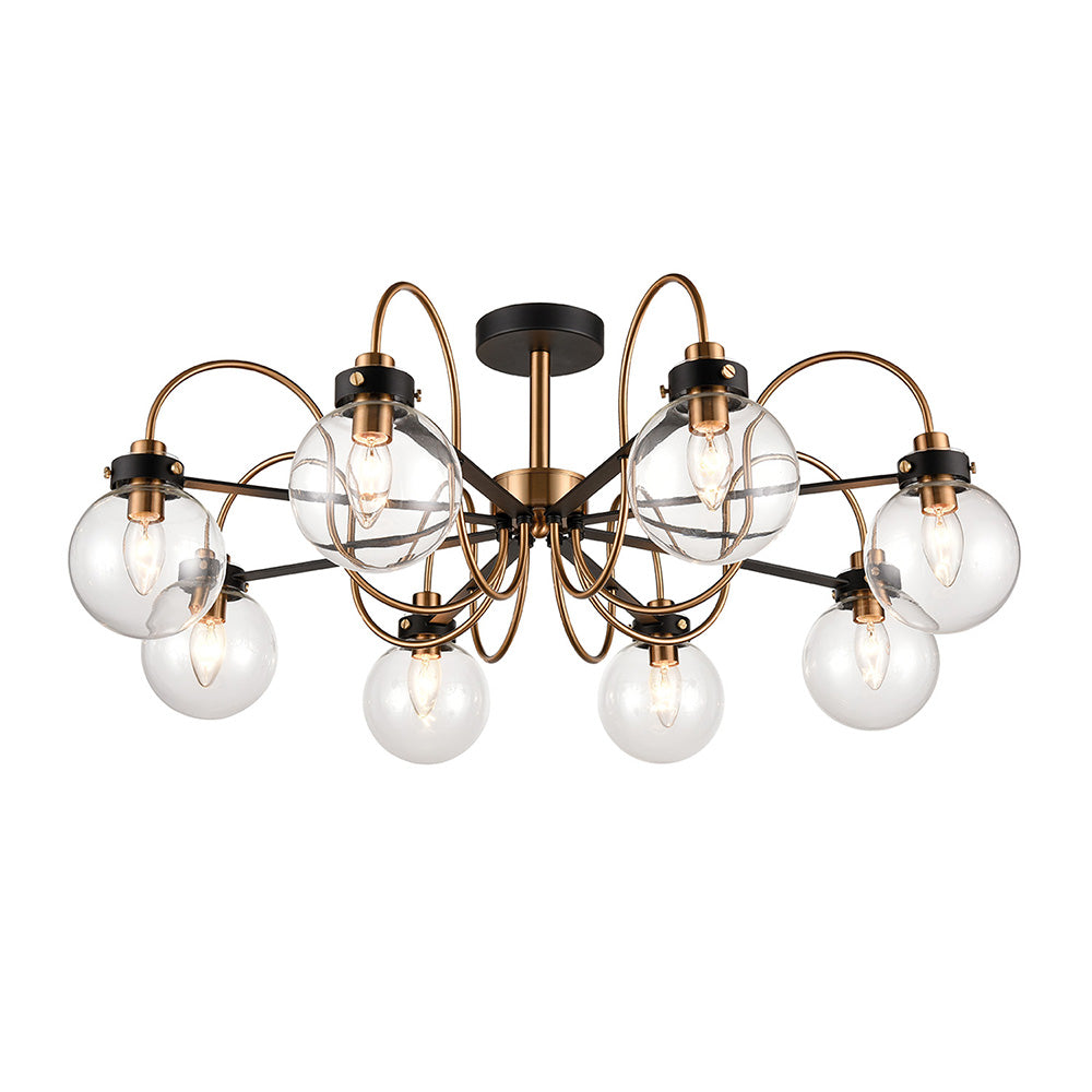 Brick Lane Beaulieu 8 Light Ceiling Antique Gold & Glass – from Amos Lighting + Home