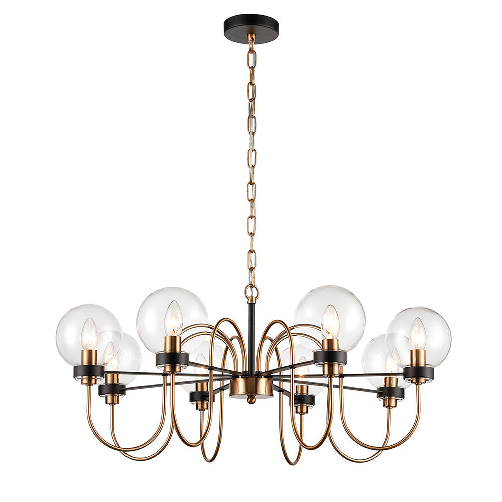 Brick Lane Beaulieu 8 Light Chandelier Antique Gold & Glass – from Amos Lighting + Home