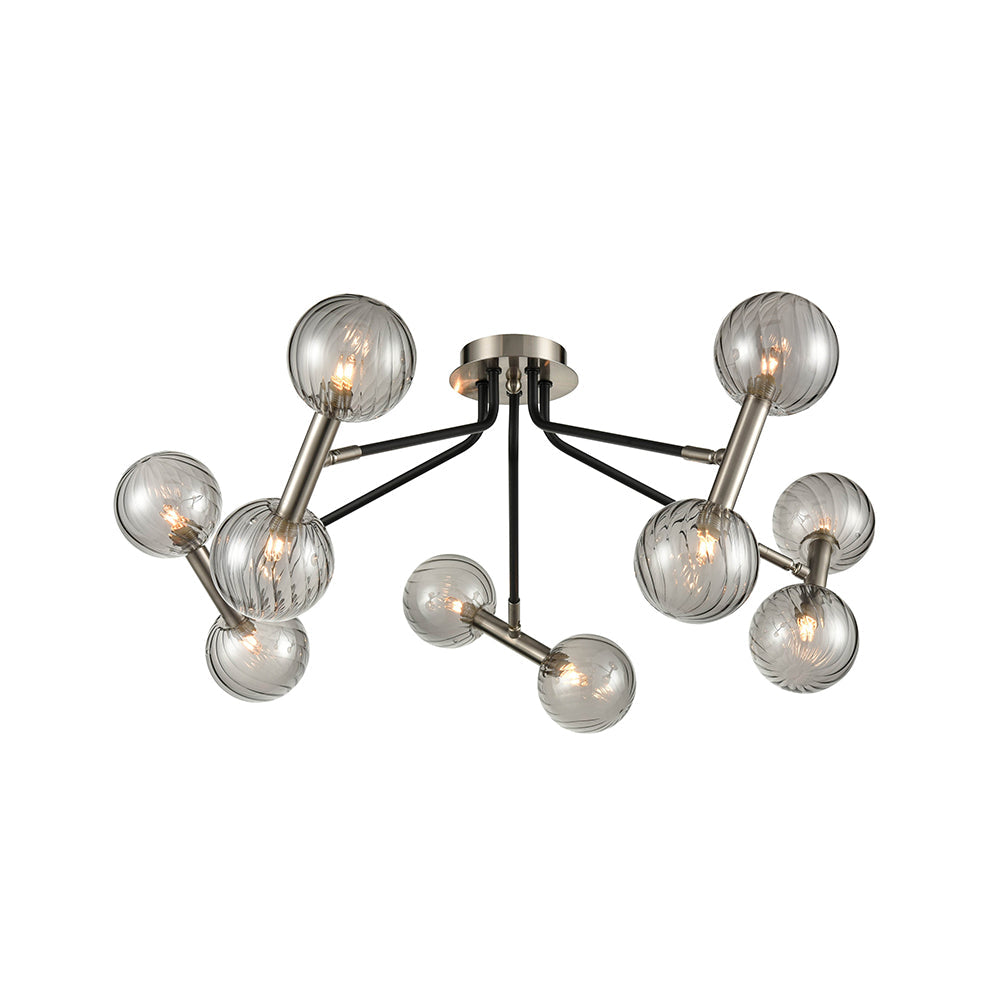 Brick Lane Castlands 10 Ceiling Light Chrome and Glass – from Amos Lighting + Home