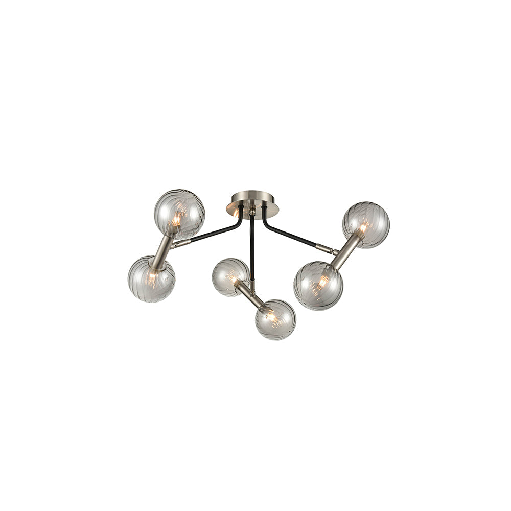 Brick Lane Castlands 6 Ceiling Light Chrome and Glass – from Amos Lighting + Home