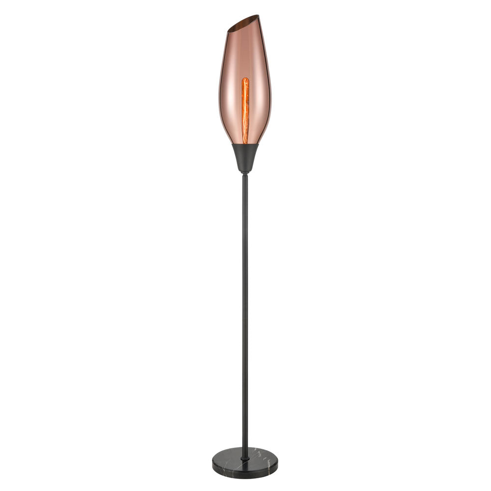 Brick Lane Colombo Floor Lamp Black with Copper Glass – from Amos Lighting + Home