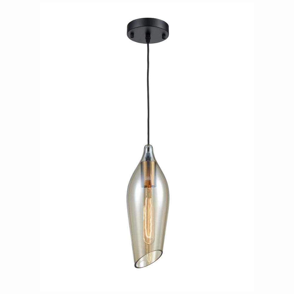 Brick Lane Colombo Single Pendant Amber Glass – from Amos Lighting + Home
